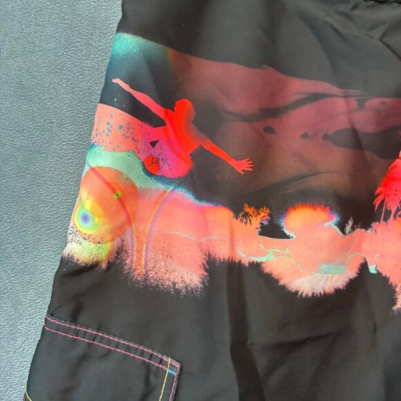 Vintage OP Ocean Pacific Board Shorts 34 Surf Swim Trunks Tropical Surfing Skate - Picture 12 of 16